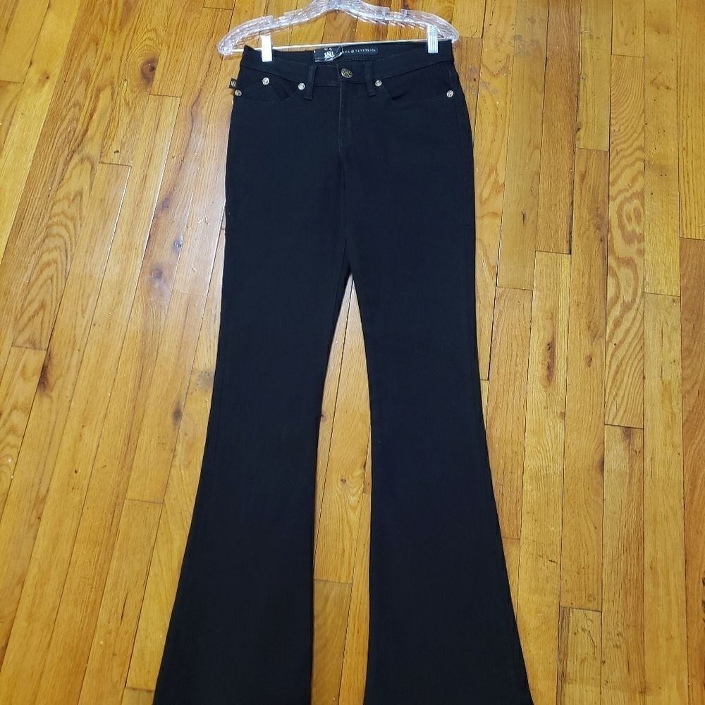 Rock & Republic Women's Jeans Boot cut Dark Wash Stretchy Bling Pockets Sz 6 - Picture 2 of 14